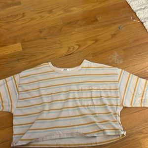 cropped striped tee